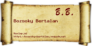 Bozsoky Bertalan névjegykártya