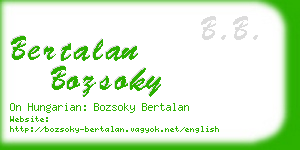 bertalan bozsoky business card